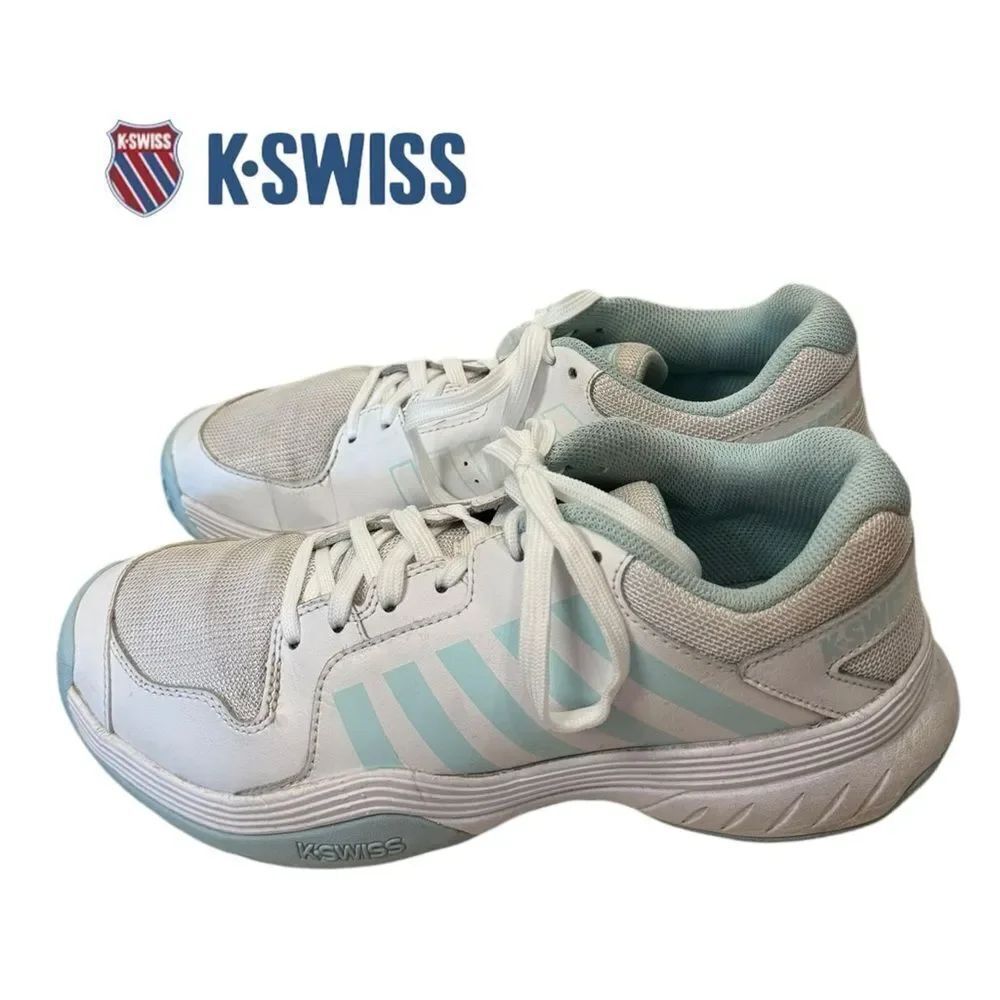 K-SWISS Women's Court Express Pickleball White Blue Sneakers 9.5
